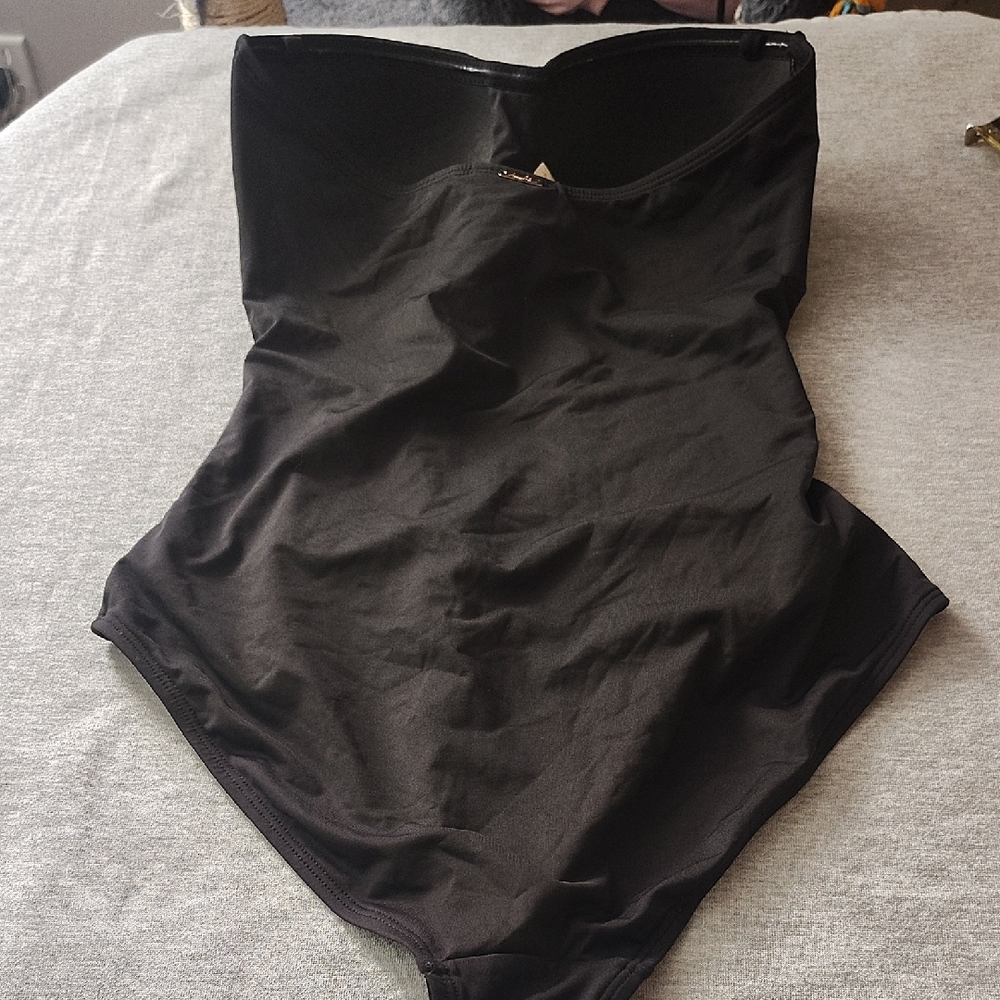 Black Strapless WOMENS ANNE COLE BEAUTIFUL SWIMSUIT SWIMWEAR ONE-PIECE SUIT - Picture 10 of 16